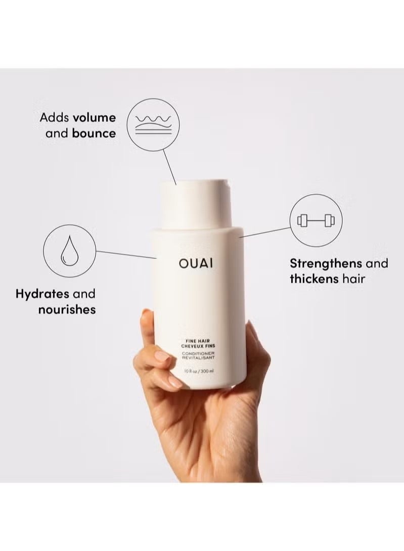 Ouai Fine Conditioner - Hydrating Hair Conditioner with Coconut Oil, Babassu Oil, and Keratin - Strengthens, Repairs and Adds Shine - Paraben and Phthalate Free Hair Care Products (10 Oz) - Image 2